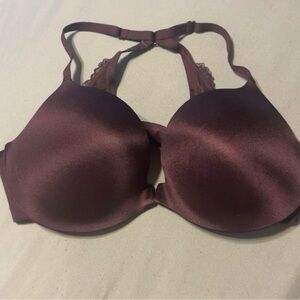 La SENZA 38C Body Kiss Padded Lift Underwire Push Up Bra Lace Burgundy NWOT